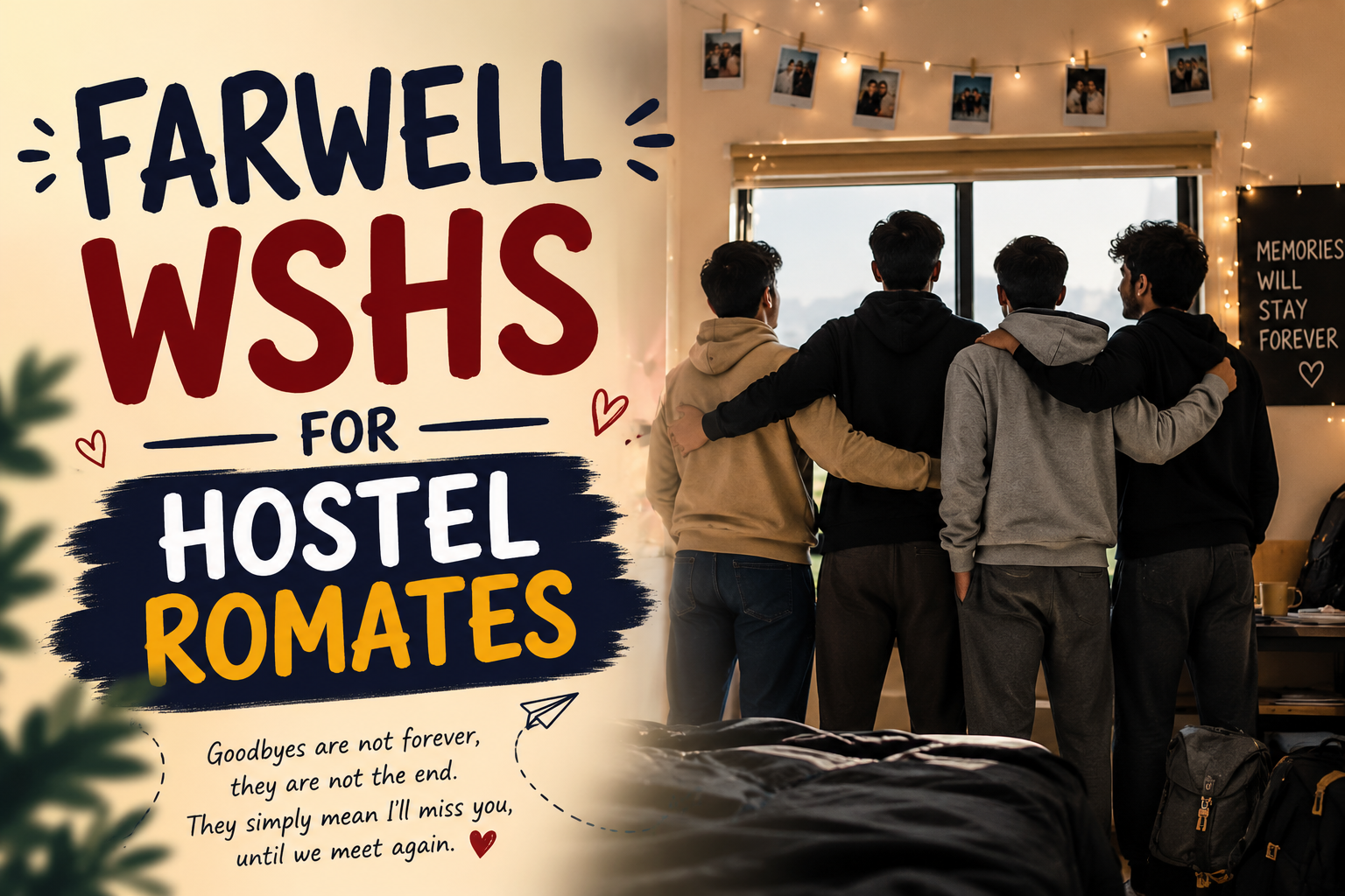 Farwell wishes for hostel rommats